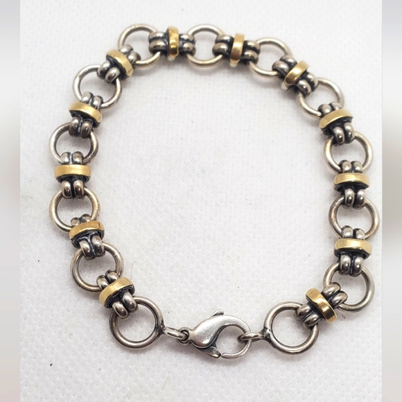 Mexico Jewelry - Bracelet 8"inch Elegant Sterling Silver and Gold .